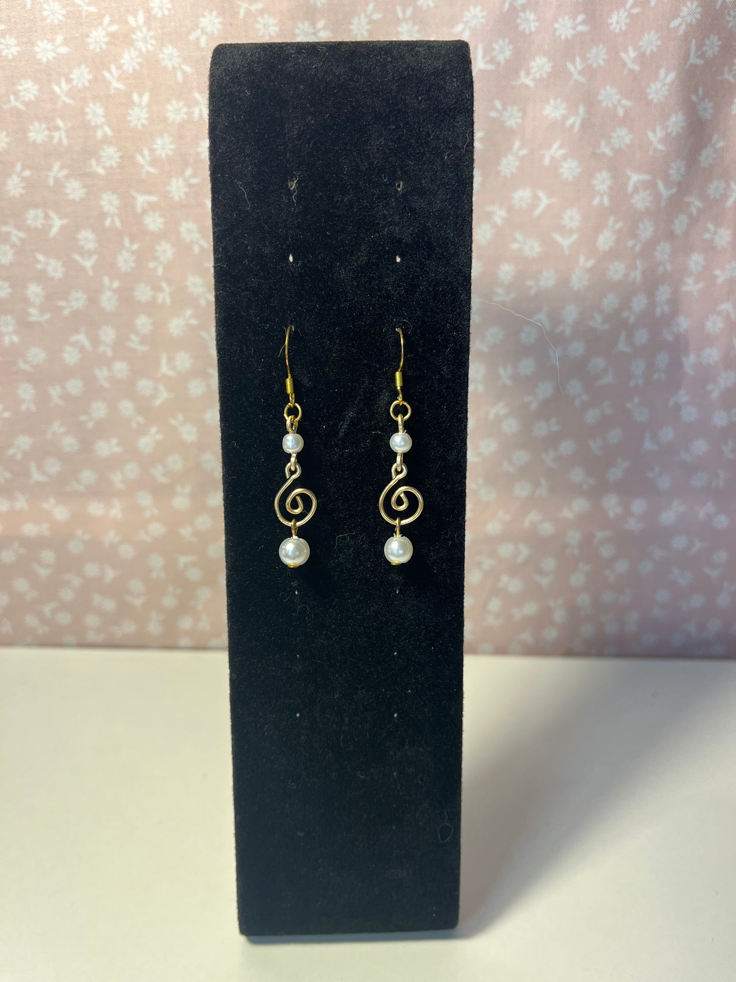 Pearl Treble Clef Earrings