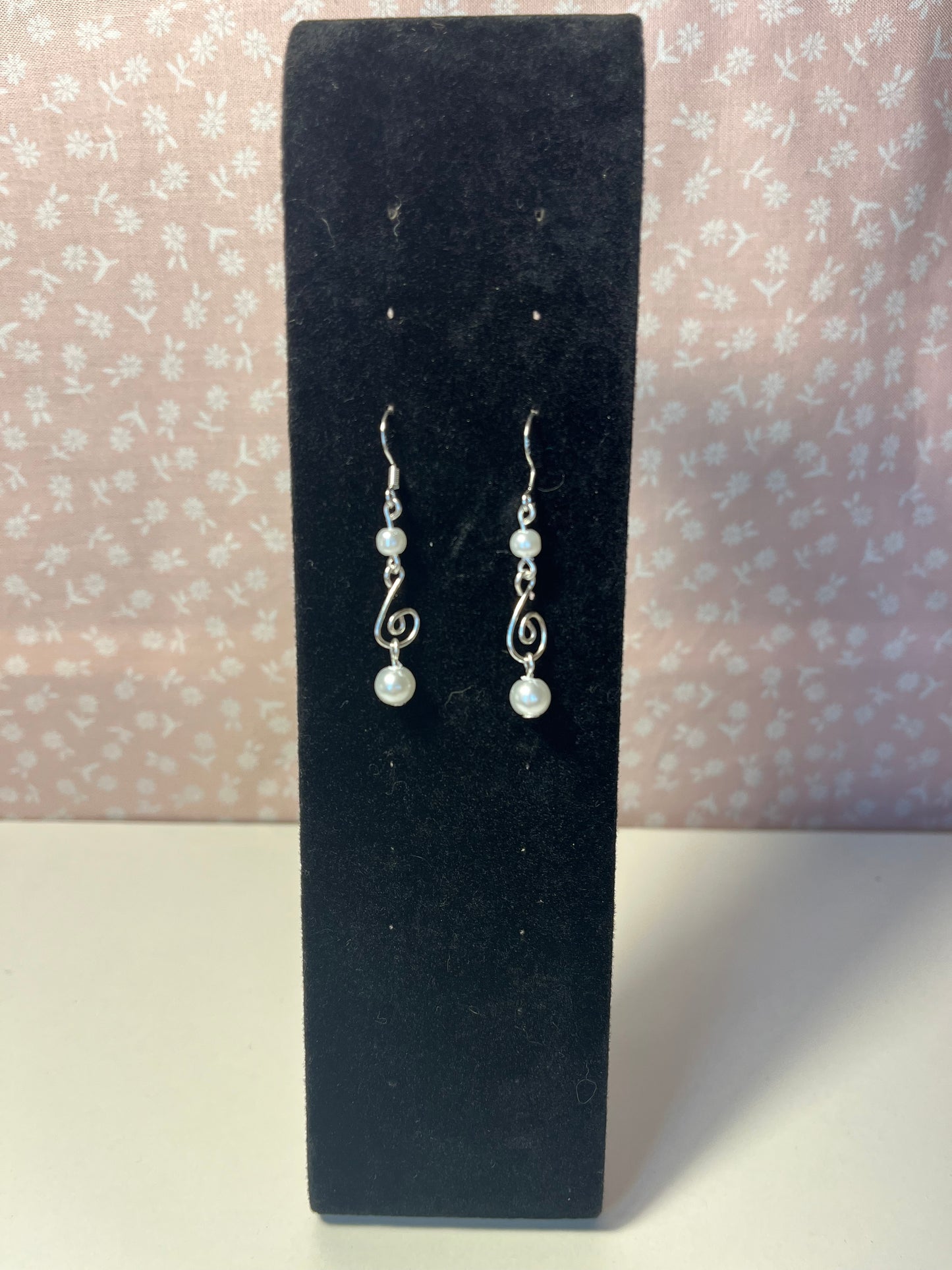 Pearl Treble Clef Earrings